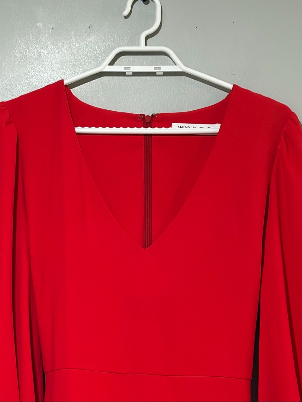 Revolve AMANDA UPRICHARD Selene Liptick Red Belted Ruffle Mini Dress Size M - Picture 4 of 12